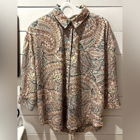 CUPIO Paisley button down shirt size Xl - Picture 1 of 10